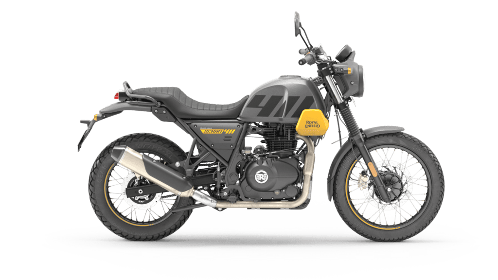 royal enfield scram 411 Graphite yellow colour