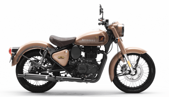 Royal Enfield Classic 350 signals desert sand