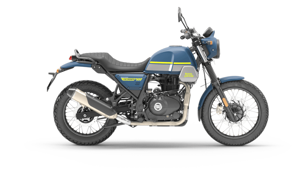 royal enfield scram 411 skyline blue colour
