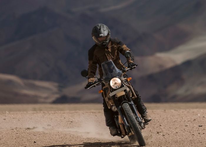 Man Rides Royal Enfield Himalayan in the mountains